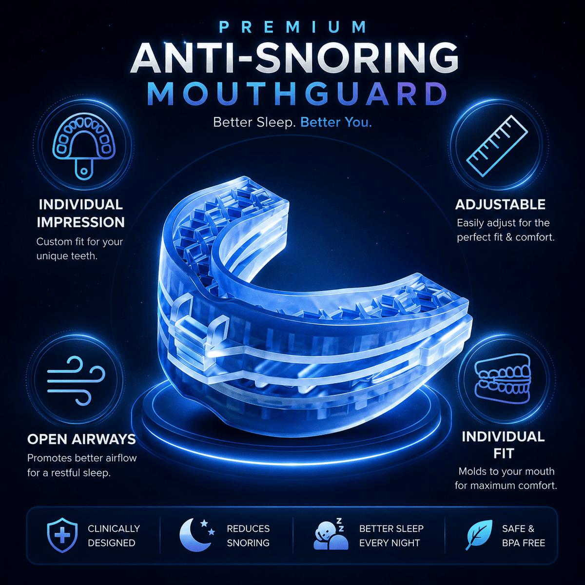 Anti Snore Mouth-Piece/ Anti-Snoring Mouth Guard